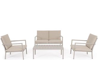 BIZZOTTO Hochwertiges 4-teiliges Gartenlounge-Set Konnor - Rastin/Sand