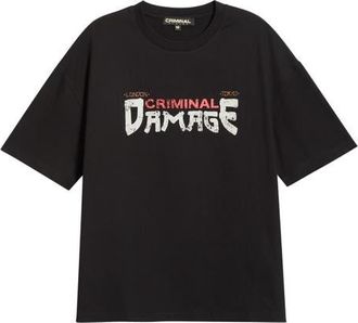 Criminal Damage Ramen Graphic Crewneck T-Shirt in Black at Nordstrom, Size Xx-Large