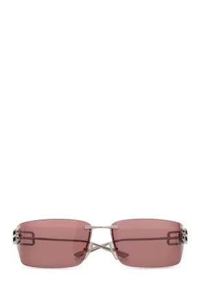 Balenciaga Womens Silver Metal Gossip Sunglasses Silver-Pink Occhiali Da Sole Silver/pink