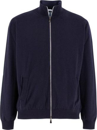 Fedeli Cardigan - Heren - Vesten - Blauw - M - Wol - Truien & Vesten
