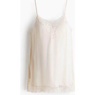 H&M Mama Lace-trimmed Strappy Top in Powder Pink at Nordstrom, Size Xx-Large
