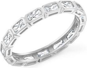 Crislu Baguette-Cut Cubic Zirconia Eternity Band Ring in Pure Platinum/clear Stone at Nordstrom, Size 9