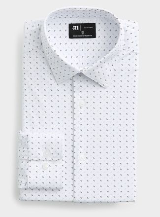 Le 31 Mens Two-tone rectangle shirt Modern fit