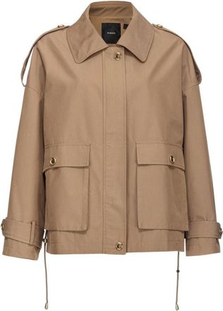 Pinko Pinko, Jassen, Dames, Bruin, M, Polidoro Parka Gabardine