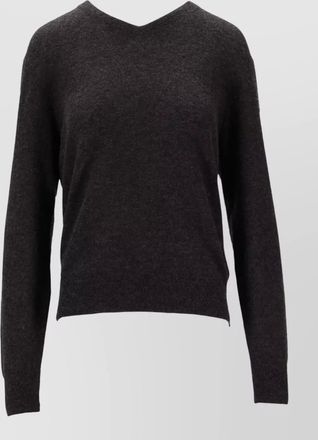 Saint Laurent cashmere silk v neck knit sweater