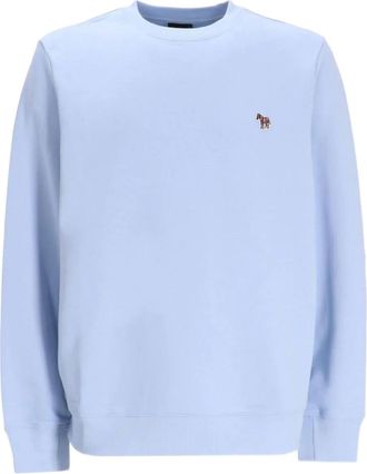 Paul Smith Sweater met zebradetail en ronde hals - Blauw