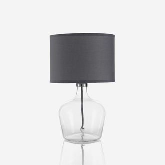 Aqa Lampada Da Tavolo Di Design In Vetro E Tessuto Bruma - Grigio