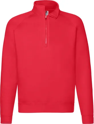 Fruit Of The Loom Fruit of the Loom Unisex Premium Sweatshirt met Kwart Ritssluiting voor Volwassenen (Rood)