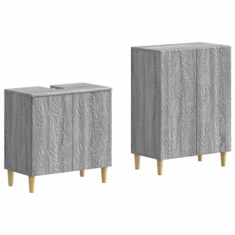 vidaXL Set Di Armadi Da Bagno Da 2 Pezzi Delft Sonoma Grigio Vidaxl