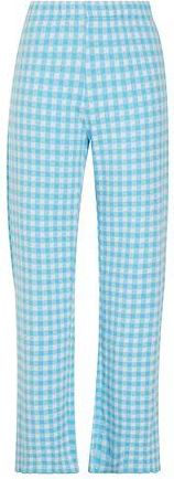 8 by YOOX COTTON-BLEND VICHY KNIT PANTS