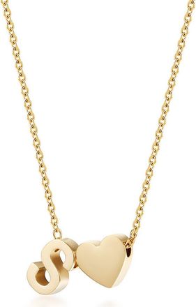 Jane Basch Initial Heart Pendant Necklace in Yellow-S at Nordstrom