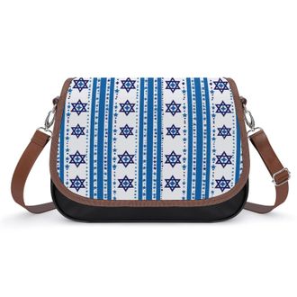 Generic Israel Flag Shaped Crossbody Bags for Women Shoulder Messenger Bag Purse Handbags