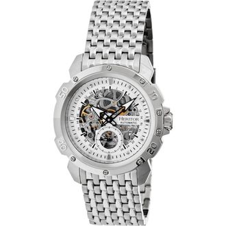 Heritor Conrad Skeleton Bracelet Watch in Silver at Nordstrom
