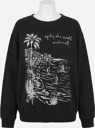 Z Supply La Playa Boyfriend Sweatshirt In Black Sand