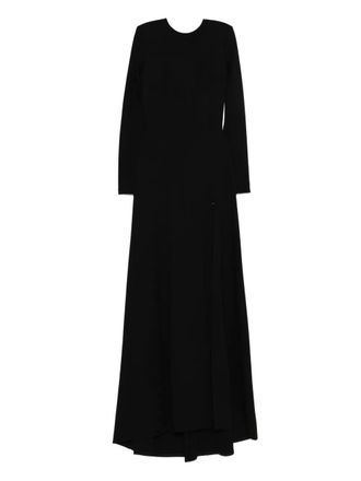 Miau by Clara Rotescu long-sleeve slit maxi dress - women - Cotton/Elastane - 36 - Black