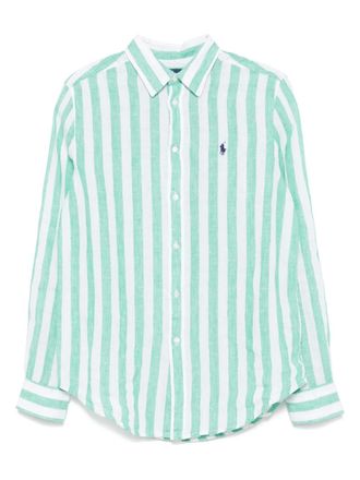 Polo Ralph Lauren linen shirt - women - Linen/Flax - L - Green