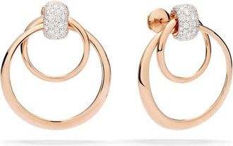 POMELLATO Together 18K Gold Diamond Pav&eacute; Earrings in Rose Gold/Diamond at Nordstrom