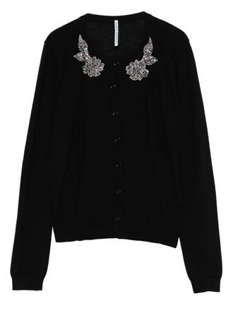 Liviana Conti embellished wool cardigan - women - Wool - M - Black