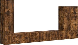 vidaXL Conjunto De Mueble Para Tv De Pared 6 Uds. Roble Ahumado Vidaxl