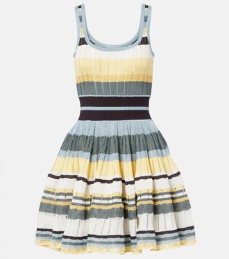 Alaia Knitted striped minidress