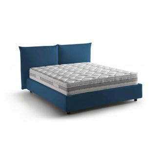 Talamo Italia Talamo Italia - Dmora - Cama Matrimonial Dbrekal, Cama Contenedor Con Revestimiento De Tela, 100% Made In Italy, Apertura Frontal, Con Colch&oacute;n 160x190