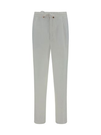 Brunello Cucinelli Mens Linen Trousers White
