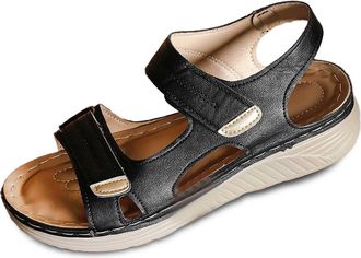 Generic 2026 Beach Shoes Womens Slippers Seaside Flat One Slipper Sandals (Black, 5.5)