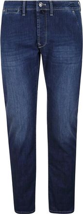 Incotex Slim Fit Denim Jeans met Su&egrave;de Patch - Heren - Slim Fit Jeans - Blauw - W38 - Denim - Jeans