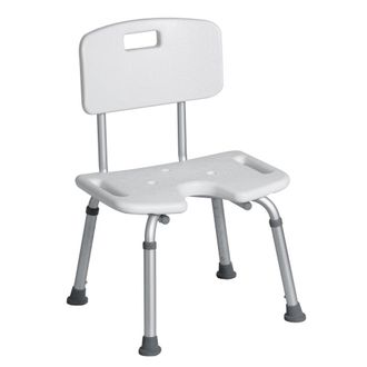 OEM Silla De Ducha Awd Interior 1599 Con Respaldo, Altura Regulable, Blanca