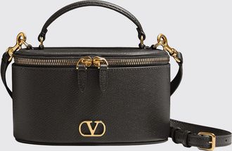 Valentino Garavani Borsa Vanity VLogo Signature Valentino Garavani in pelle a grana
