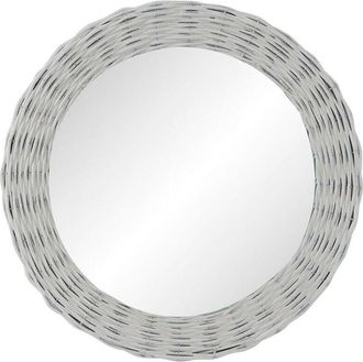 DKD Home Decor Specchio da parete DKD Home Decor Bianco Cottage Intrecciato Ø 60 cm 63 x 4 x 63 cm