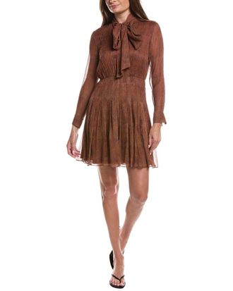 Lafayette 148 New York Pintuck Bow Silk Dress