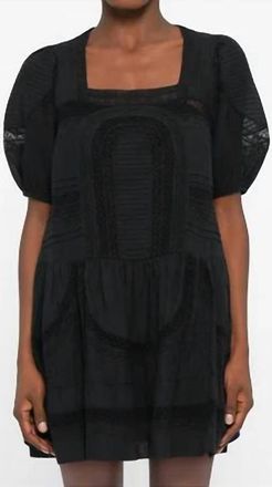 Sea New York Franca Short Sleeve Mini Dress In Black