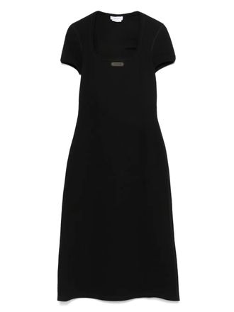 Alexander McQueen logo-plaque midi dress - Black