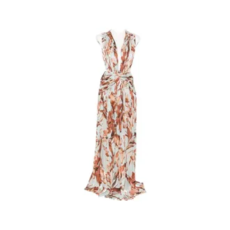 Costarellos Gowns, female, Multicolor, Size: M Fayla Draped Pleated Gown