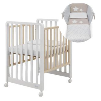 AZZURRA Azzurra Lettino Evolutivo Glam Grigio 9 In 1 Con Materasso E Set Tessile Avana