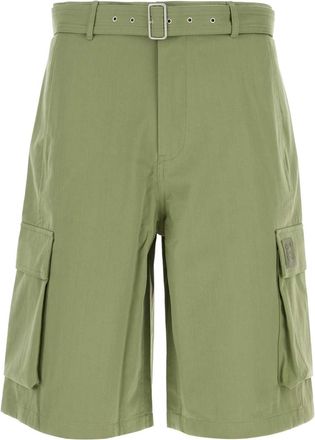 Maison Kitsuné Green Cotton Bermuda Shorts