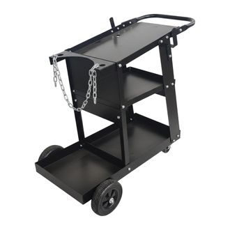 Relaxdays Carro De Soldadura Relaxdays, 3 Niveles, Hasta 180 Kg, 83 X 37 X 70 Cm (alxanxf), Acero, Con Asa, Negro