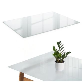 Tulup Piano tavolo in vetro opaco temperato 4mm - Resistente e facile da pulire - Copertura protettiva per Cucina Soggiorno e Sala da pranzo 100x70 cm