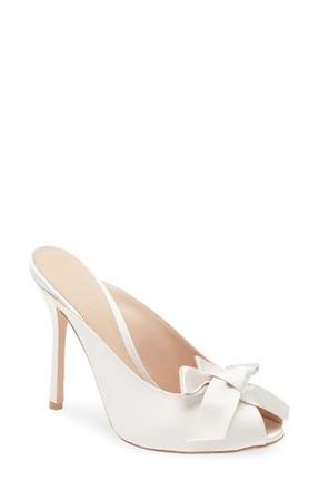 Giambattista Valli Bow Trim Satin Slide in Ivory at Nordstrom Rack, Size 39