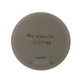 KASANOVA Bilancia da cucina digitale tortora tonda con scritta