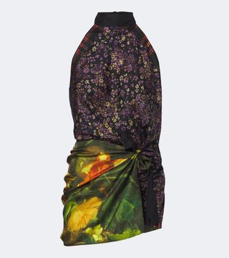 Dries Van Noten Top de seda floral