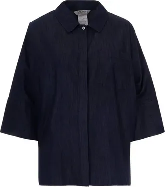 Max Mara Overhemden, Dames, Blauw, 2Xs, Katoen, Stmrugiada Shirt