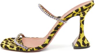 Amina Muaddi Sandali leopardati Pre-owned 100mm - Giallo