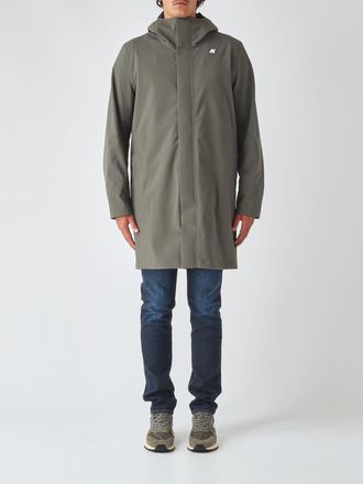 K-Way Parka Thomas Bonded in nylon impermeabile lunghezza al ginocchio
