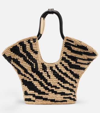 Zimmermann Goldentime raffia tote bag