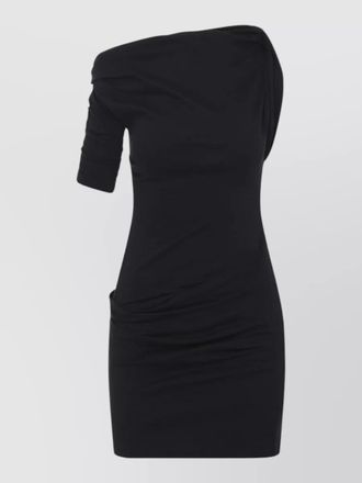 Jacquemus one shoulder mini dress ruched sleeve