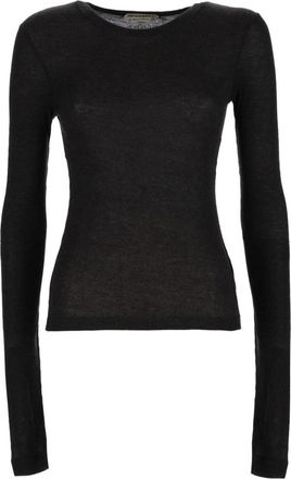 J.W.Anderson Black Solid Crew Neck Top