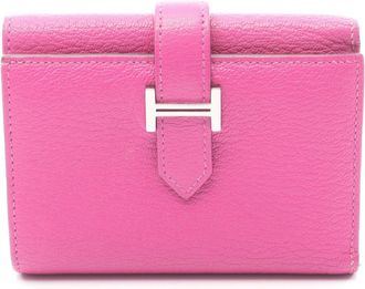 Herm&egrave;s Pink Chevre Leather Wallet (Tri-Fold) (Pre-Owned)