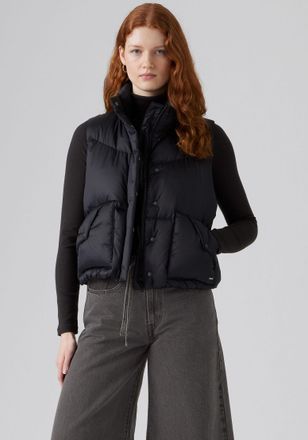 Levi's Steppweste LEVIS WESTERN, Damen, Gr. M (38), grau (anthrazit night), Web, Obermaterial: 100% Polyester, normal taillenbedeckt, Westen Steppweste, Pfle